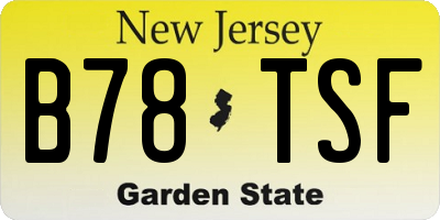 NJ license plate B78TSF