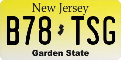 NJ license plate B78TSG