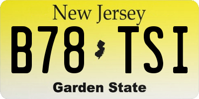 NJ license plate B78TSI
