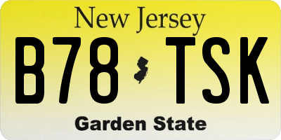 NJ license plate B78TSK