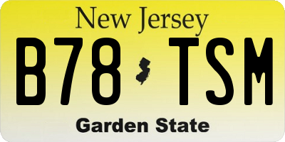 NJ license plate B78TSM