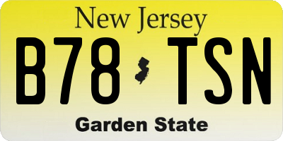 NJ license plate B78TSN