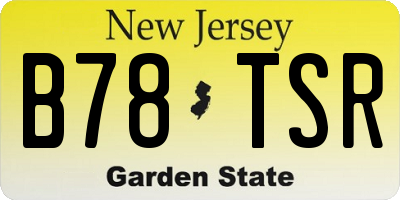 NJ license plate B78TSR