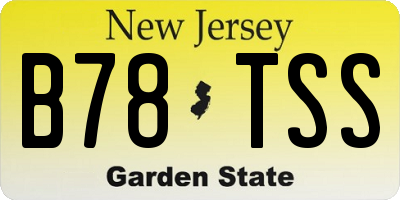 NJ license plate B78TSS