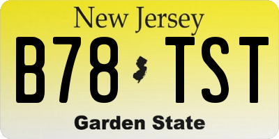NJ license plate B78TST