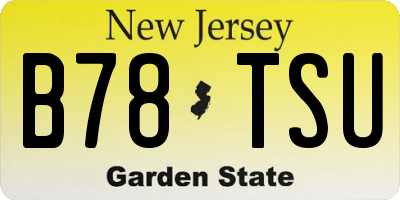 NJ license plate B78TSU