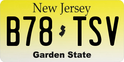 NJ license plate B78TSV