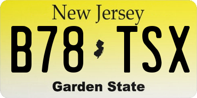 NJ license plate B78TSX