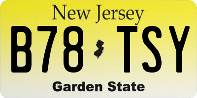 NJ license plate B78TSY