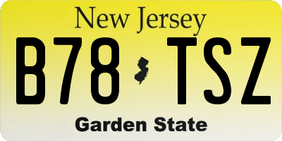 NJ license plate B78TSZ