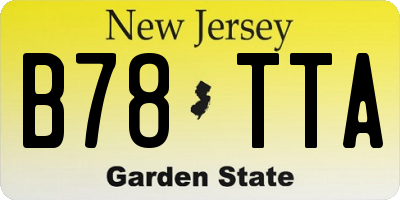 NJ license plate B78TTA