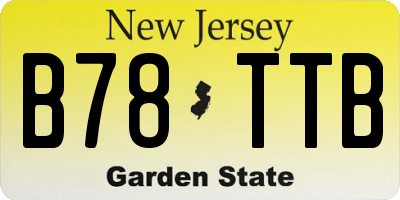 NJ license plate B78TTB