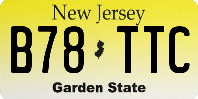 NJ license plate B78TTC