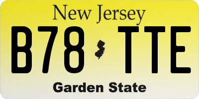 NJ license plate B78TTE