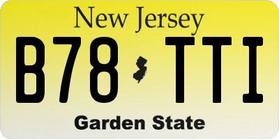 NJ license plate B78TTI