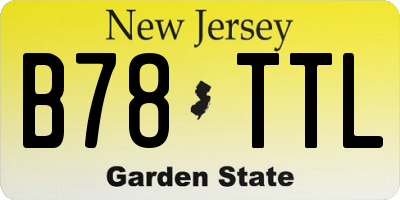 NJ license plate B78TTL