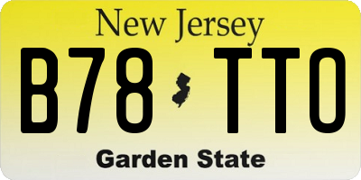 NJ license plate B78TTO