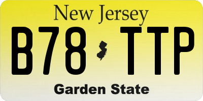 NJ license plate B78TTP