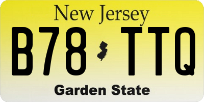 NJ license plate B78TTQ