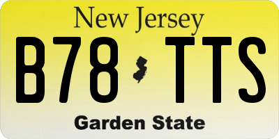 NJ license plate B78TTS