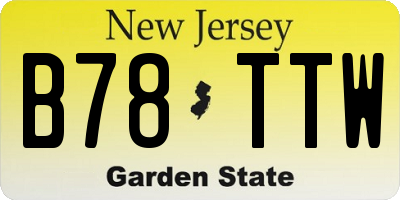 NJ license plate B78TTW