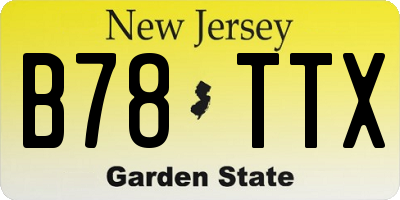 NJ license plate B78TTX