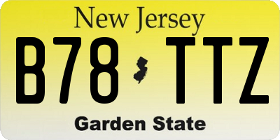 NJ license plate B78TTZ