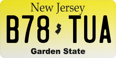 NJ license plate B78TUA