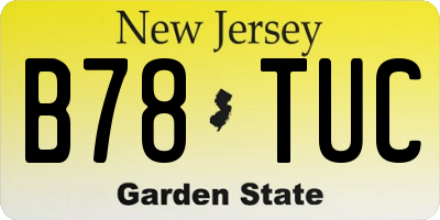 NJ license plate B78TUC