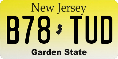 NJ license plate B78TUD