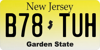 NJ license plate B78TUH