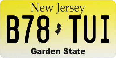 NJ license plate B78TUI