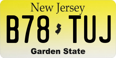 NJ license plate B78TUJ