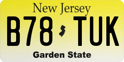 NJ license plate B78TUK