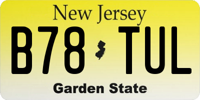 NJ license plate B78TUL