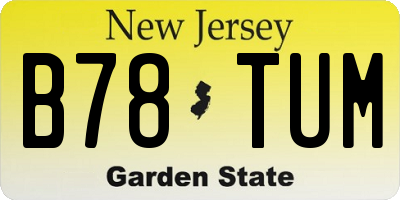 NJ license plate B78TUM
