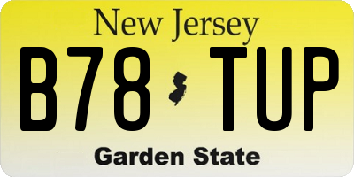 NJ license plate B78TUP
