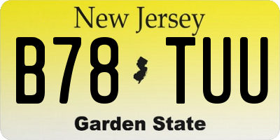 NJ license plate B78TUU