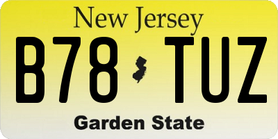 NJ license plate B78TUZ