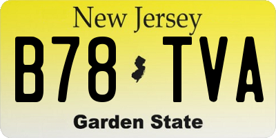 NJ license plate B78TVA