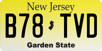 NJ license plate B78TVD