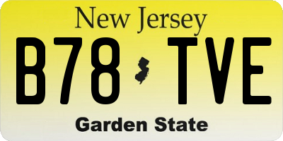 NJ license plate B78TVE