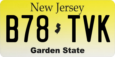 NJ license plate B78TVK