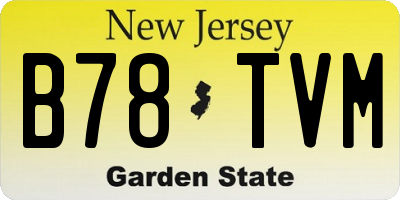 NJ license plate B78TVM