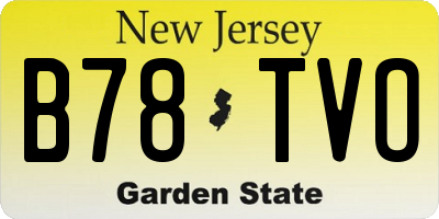 NJ license plate B78TVO