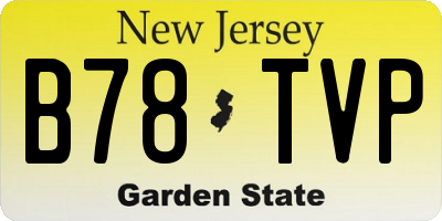 NJ license plate B78TVP