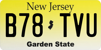 NJ license plate B78TVU
