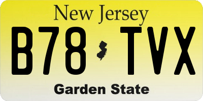 NJ license plate B78TVX