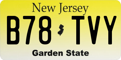 NJ license plate B78TVY