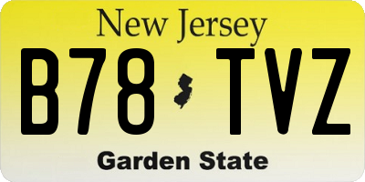 NJ license plate B78TVZ